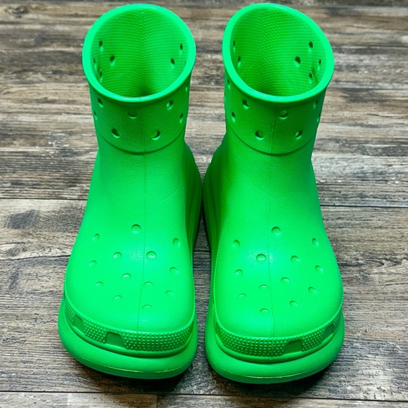 CROCS Shoes - CROCS Classic Crush Waterproof Green Grass Rain Boots Spring W Sz 7 - M Sz 5